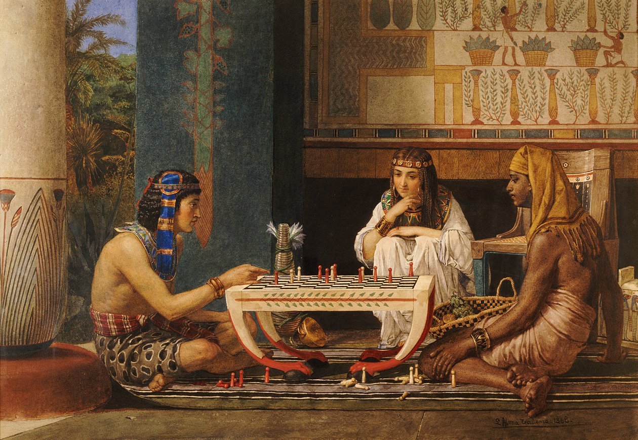 Jugadores de ajedrez egipcios, 1868 de Lawrence Alma Tadema