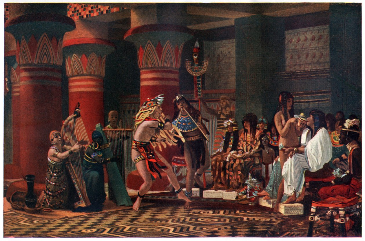 Pasatiempo en el Antiguo Egipto Hace Tres Mil Años, ilustración de 