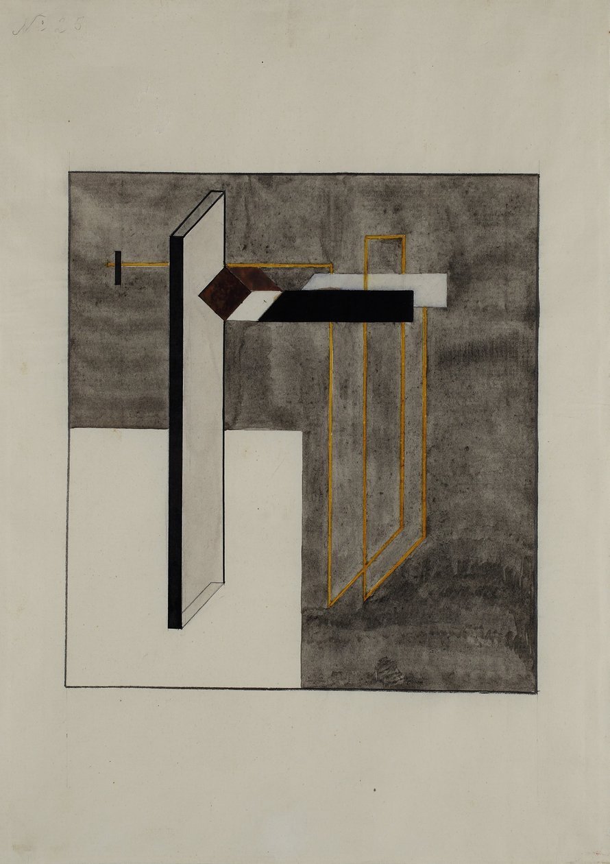 Estudio para Proun 4B de Eliezer Markowich Lissitzky