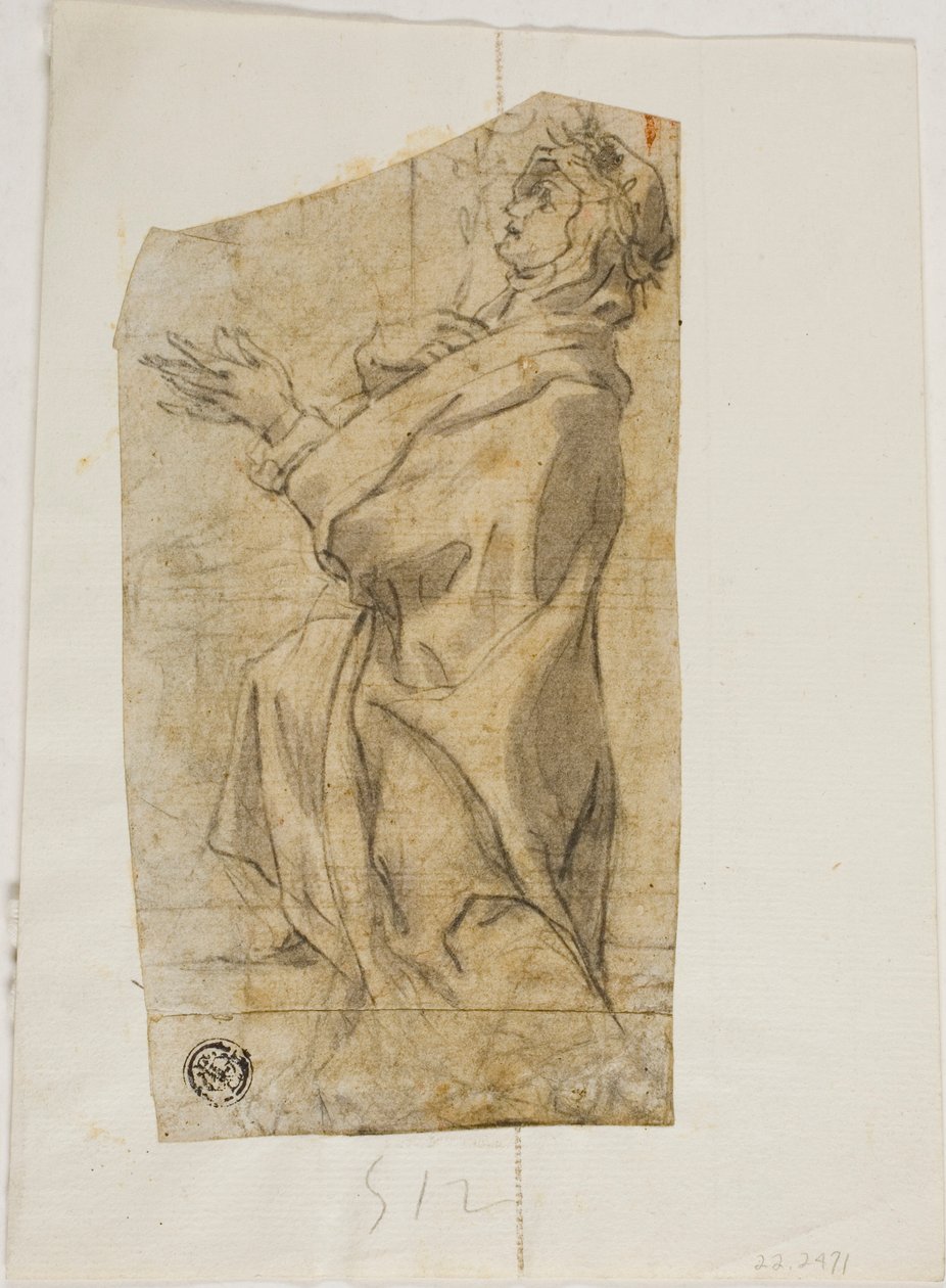Santa arrodillada de perfil de Lazzaro Tavarone