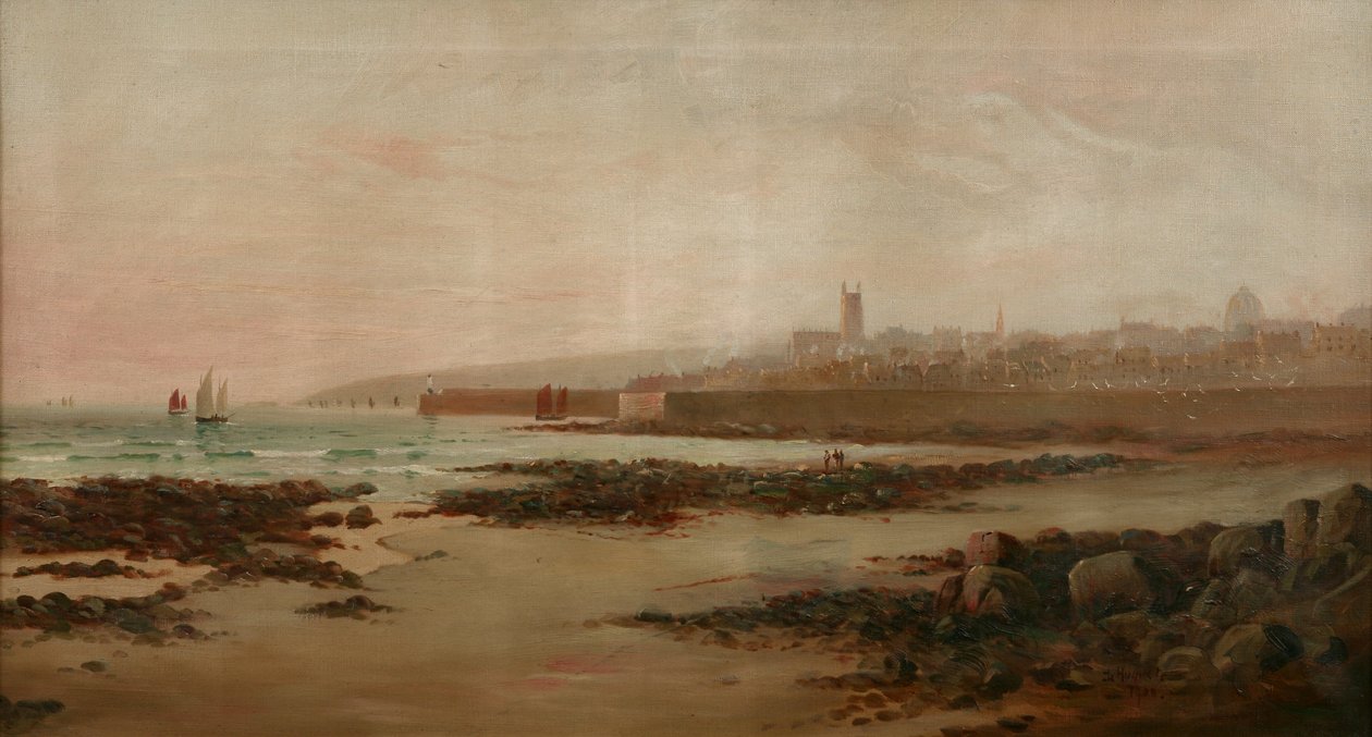 Penzance desde la playa de Chyandour, 1900 de Le Huguet Le Huguet