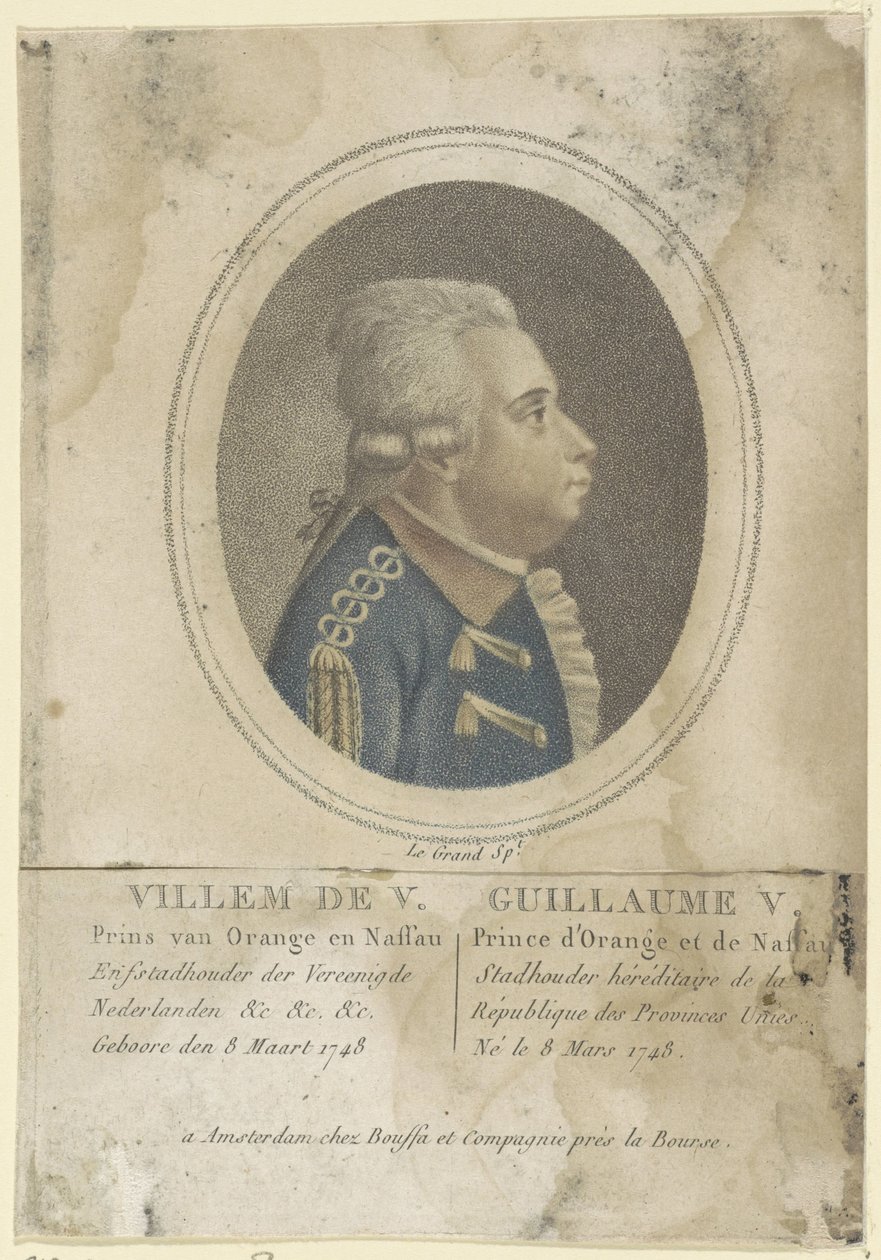Retrato de Guillermo V, Príncipe de Orange-Nassau de Le Grand