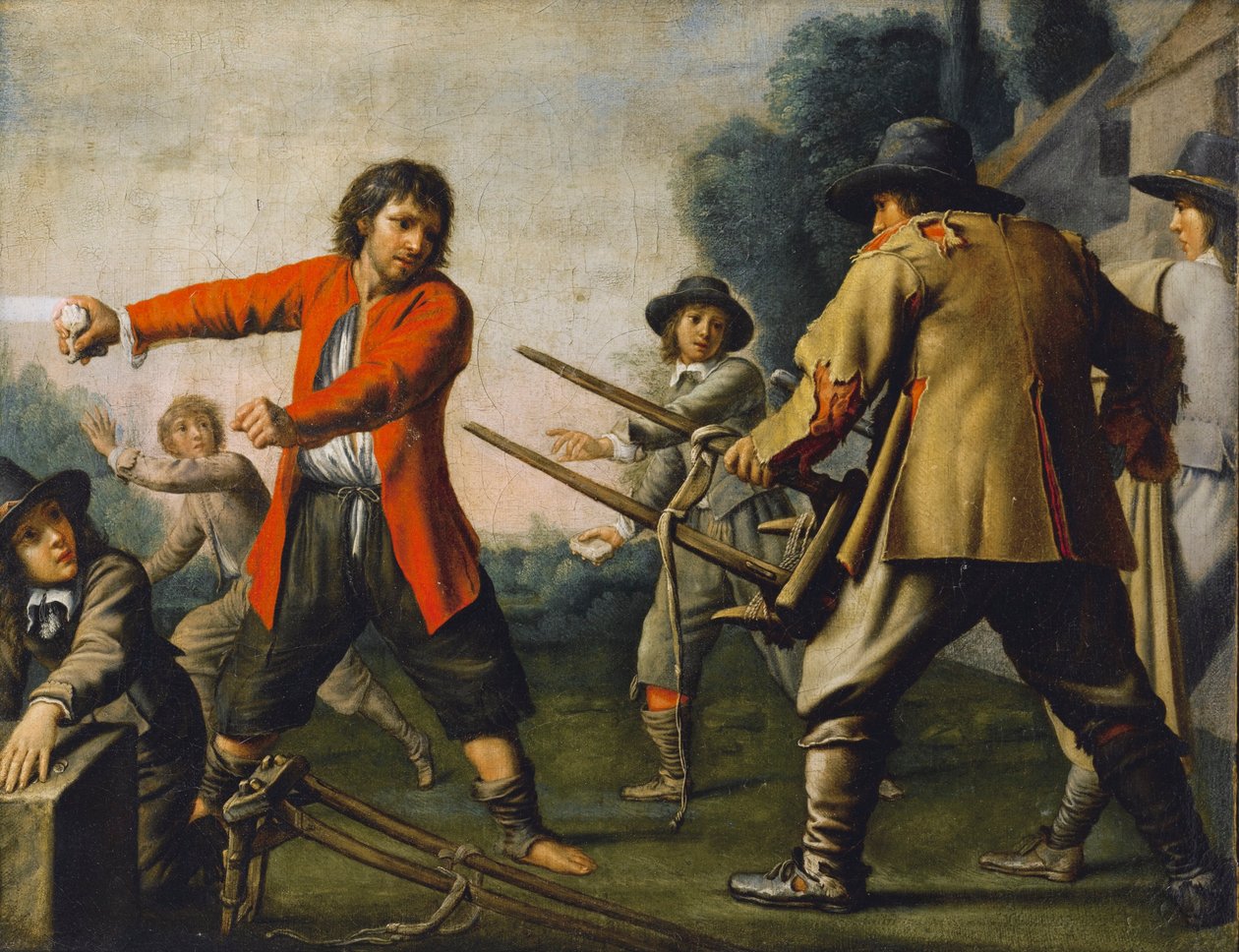 Le Maître des Cortèges - PEASANTS BRAWLING IN A LANDSCAPE de Le Nain Brothers