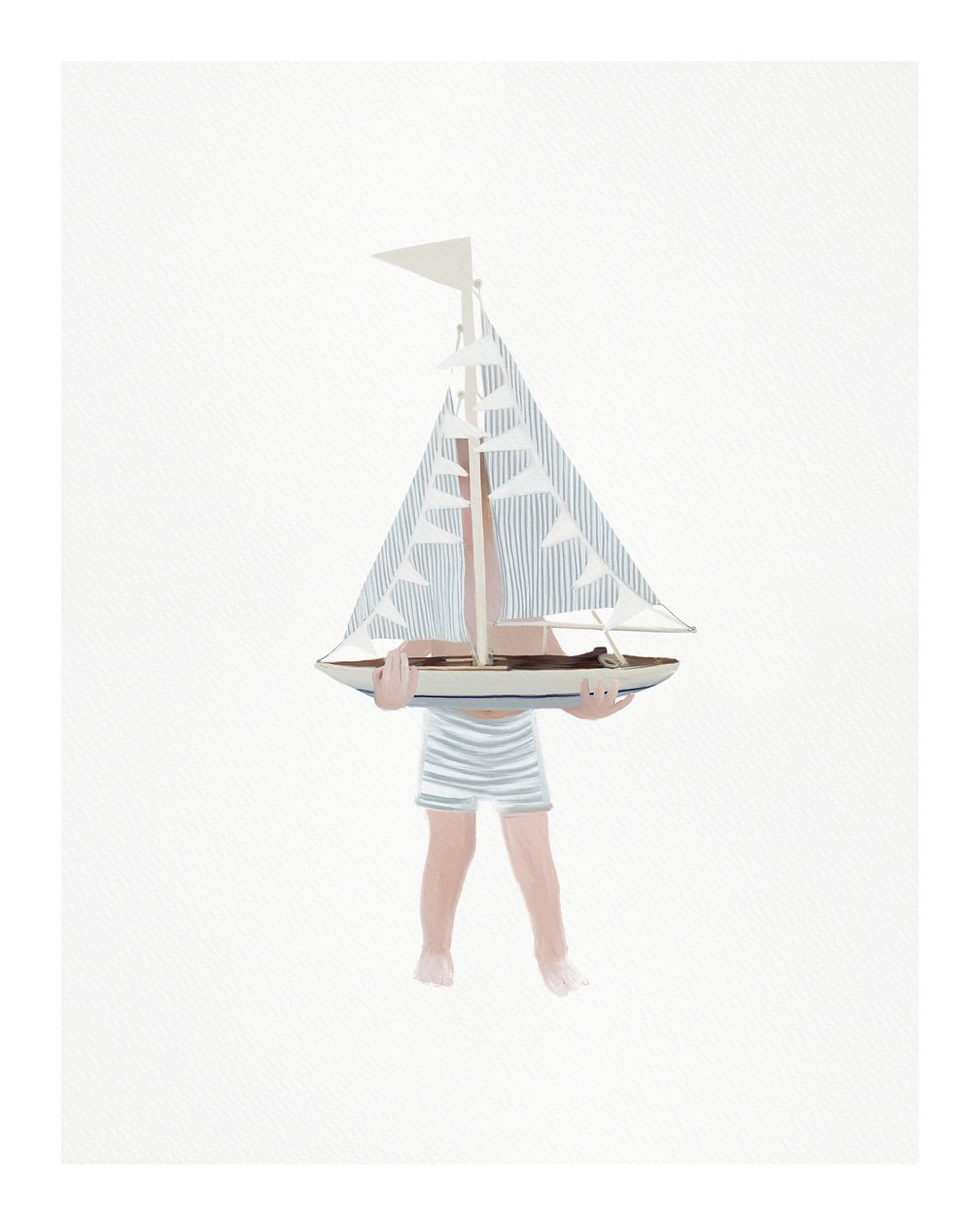 Niño con velero, c.2018 (técnica mixta) de Leah Straatsma
