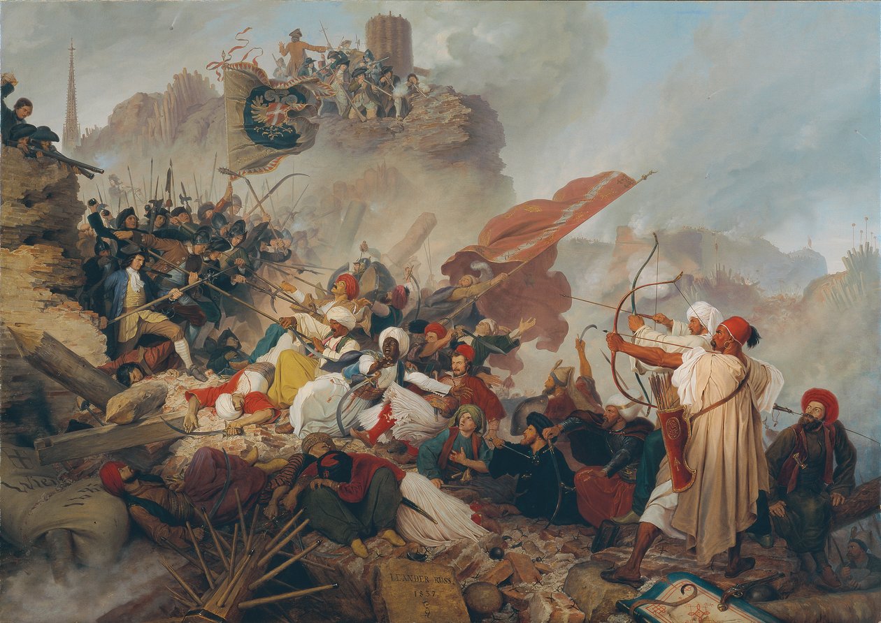 Tormenta de los turcos en el Bastión del León de Leander Russ