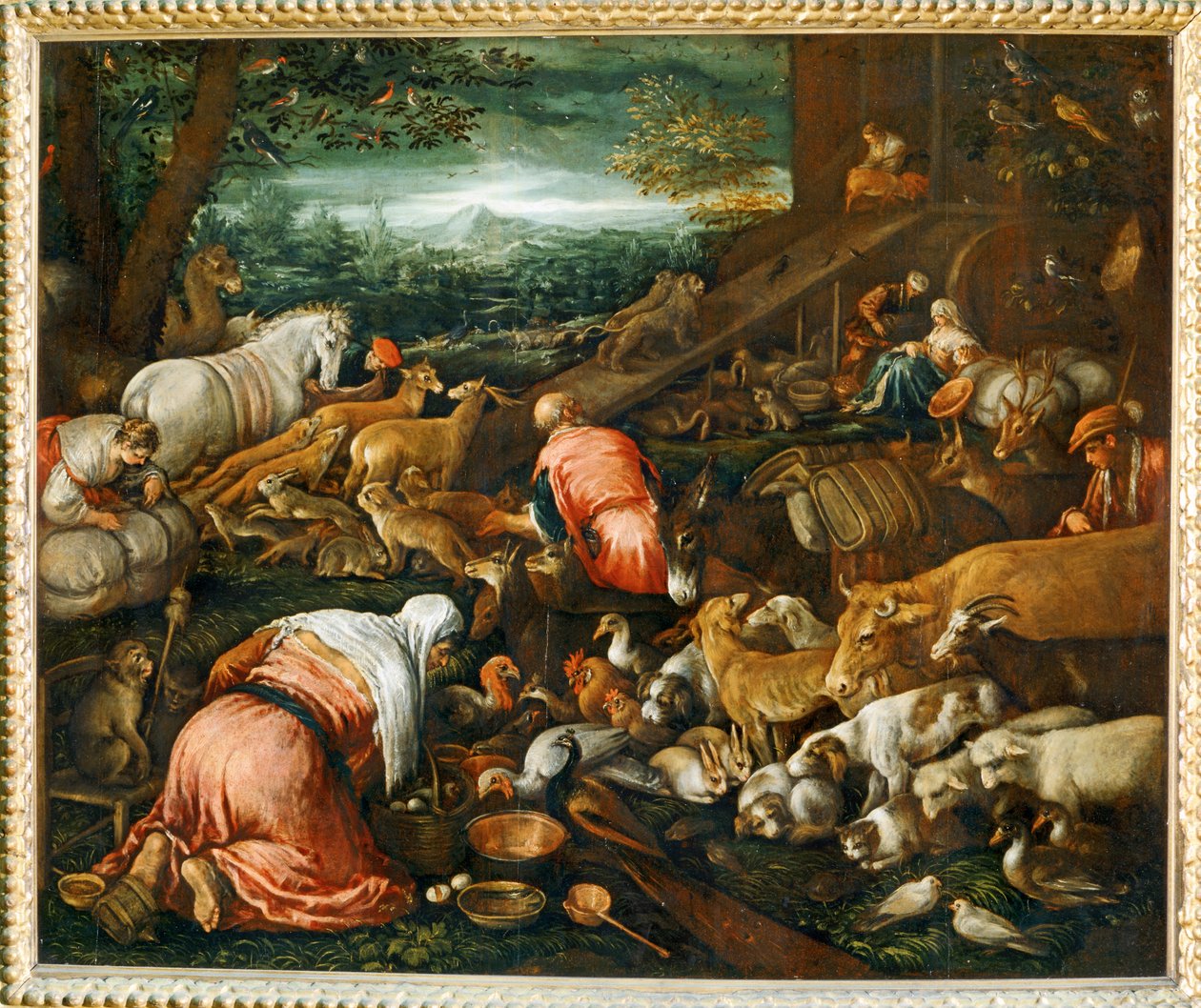 Animales entrando en el arca de Noé - Animales entrando en el arca de Noé ... de Leandro da Ponte Bassano