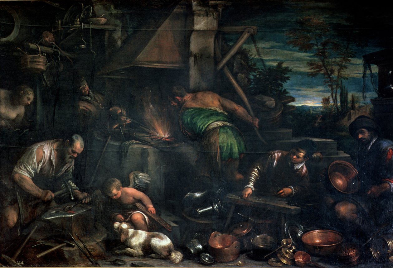 La fragua de Vulcano (óleo sobre lienzo) de Leandro da Ponte Bassano