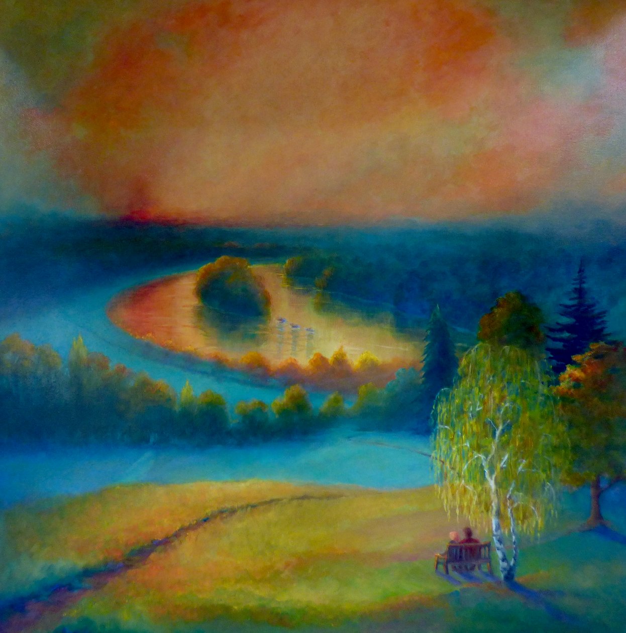 Petersham verde y dorado, 2019 de Lee Campbell