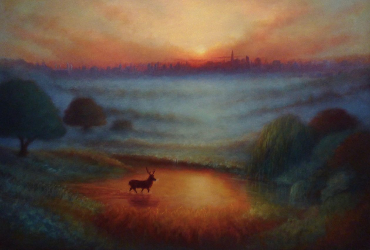 Beyond the Bracken, 2024 (óleo sobre lienzo) de Lee Campbell