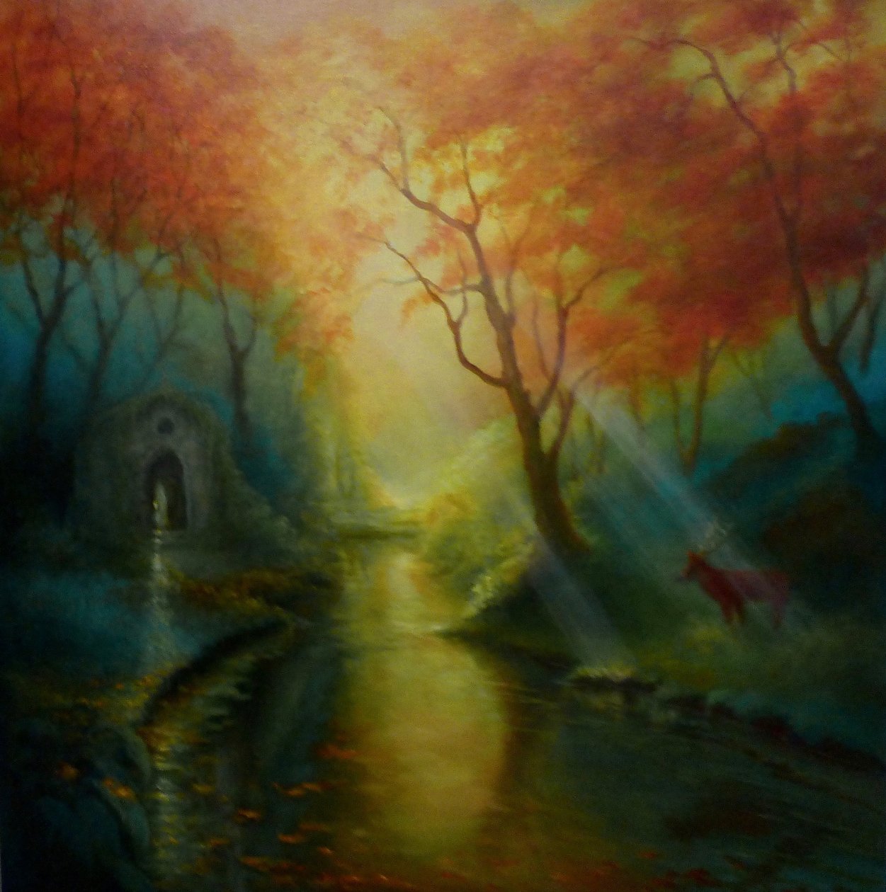 Druanitia, reina de los druidas, 2024 (óleo sobre lienzo) de Lee Campbell