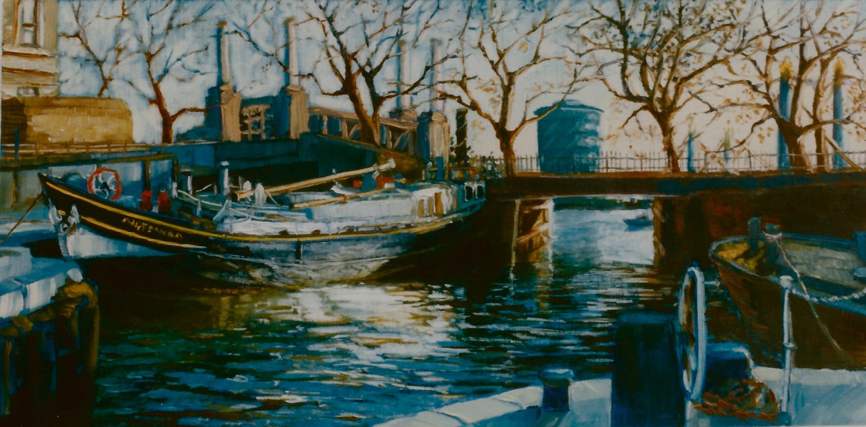 Muelle de Grosvenor, 2001. Barco amarrado en el muelle del Támesis de Lee Campbell