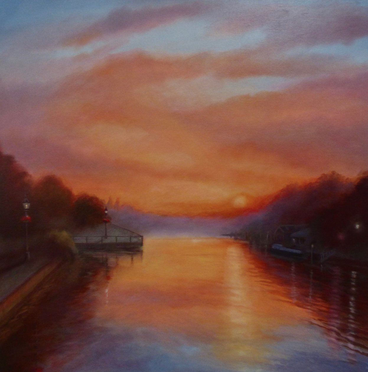 Amanecer en el Támesis, 2024 (óleo sobre lienzo) de Lee Campbell