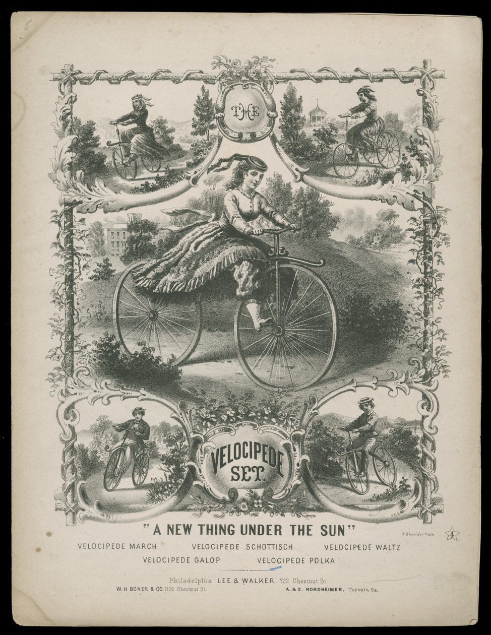 El juego del velocípedo, c.1770-1959 (grabado) de Lee & Walker