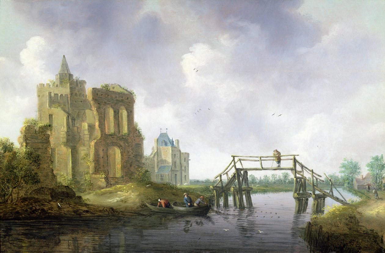 El puente en Heemstede, fuera de Haarlem de Leendert or Leonard Knijff