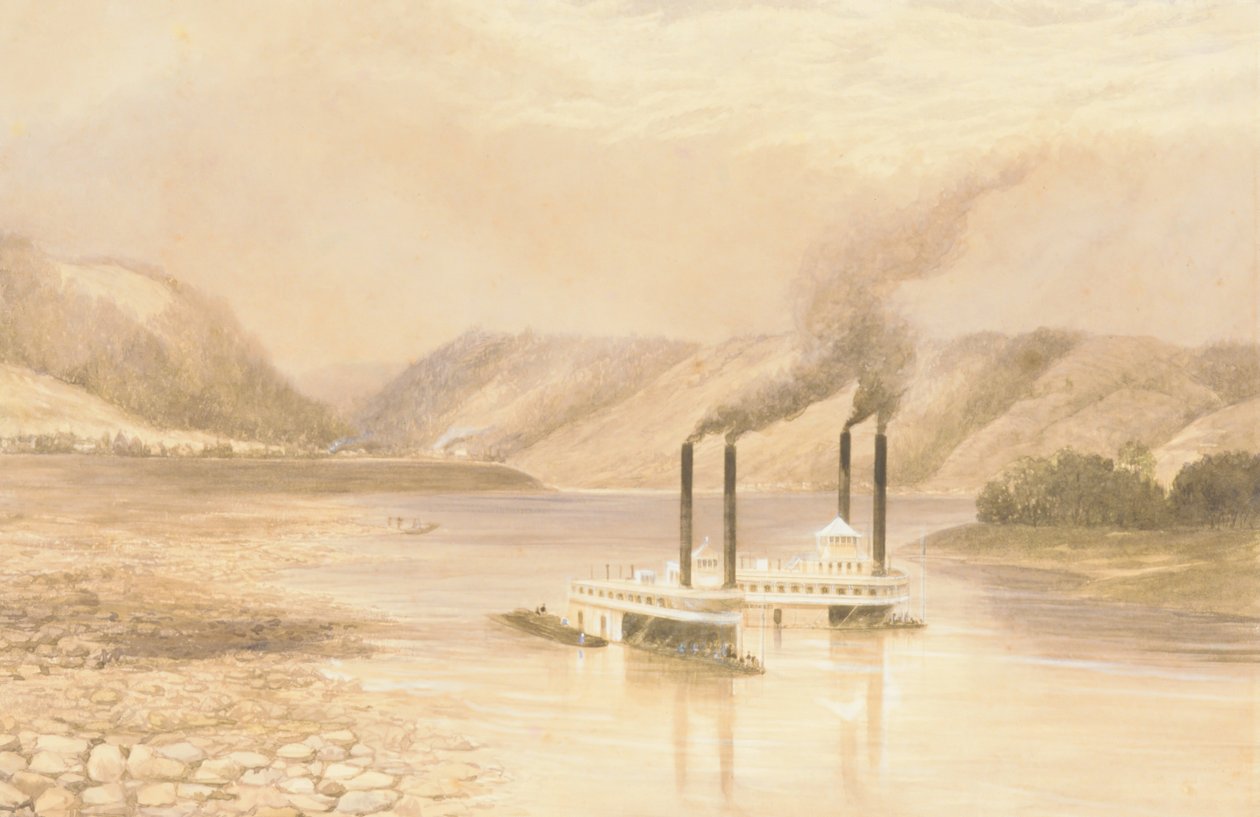 El río Ohio cerca de Wheeling, Virginia Occidental, 1859-60