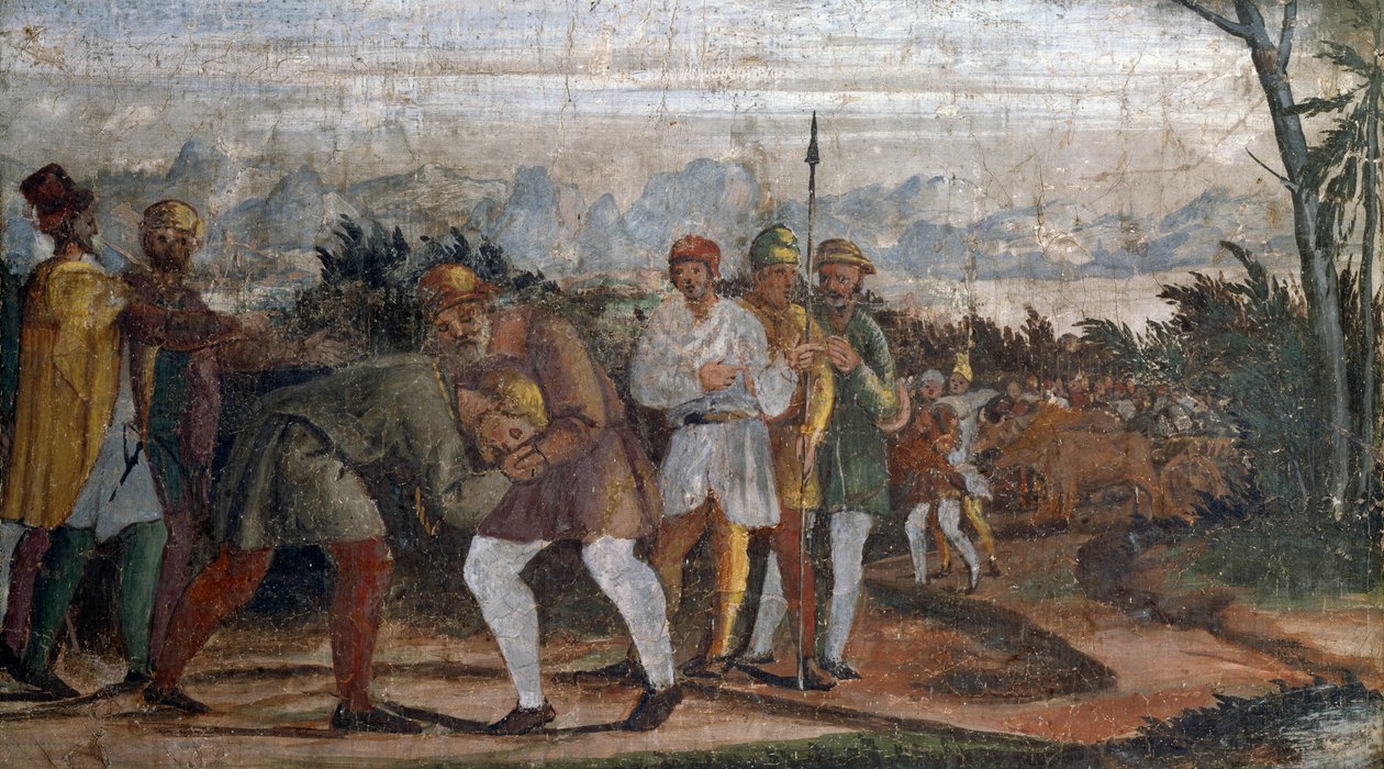 Escena de la Vida del hijo pródigo, por el Círculo de Lelio Orsi (1511-1587), Rocca di Novellara, Emilia-Romaña, Italia de Lelio Orsi da Novellara