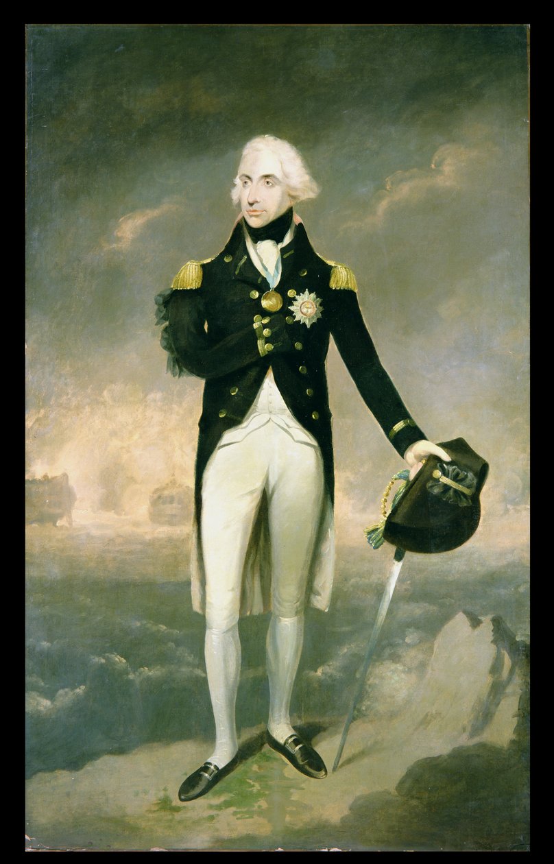Retrato de Lord Nelson con Santa Cruz al fondo de Lemuel Francis Abbott