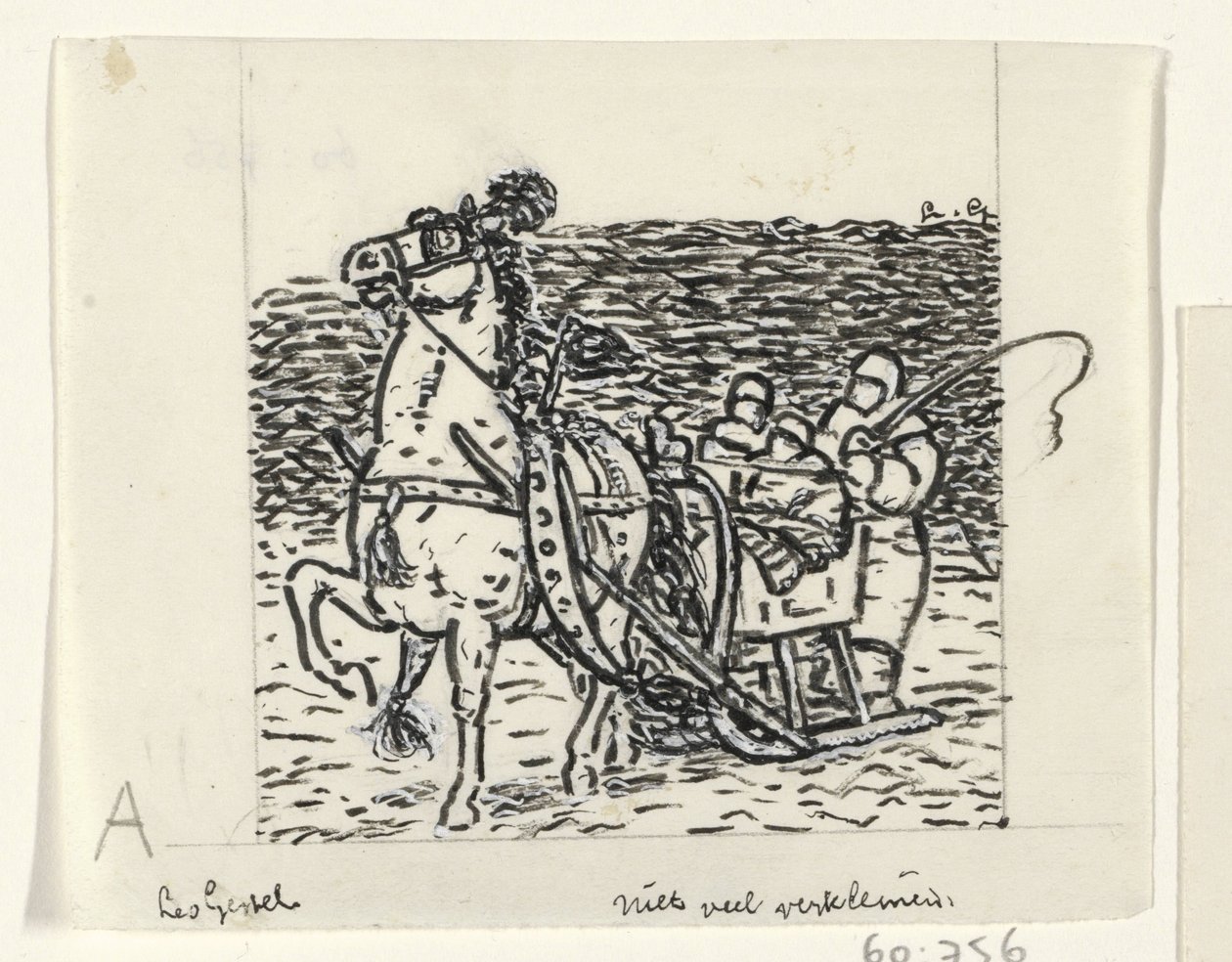 Trineo tirado por un caballo de Leo Gestel (signed by artist)