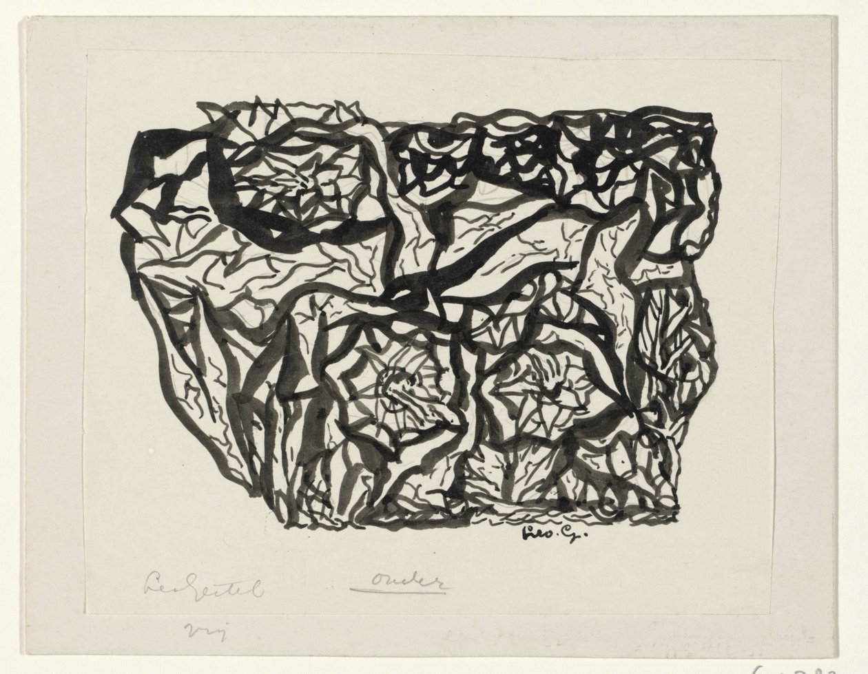 Arbusto de flores de Leo Gestel (signed by artist)