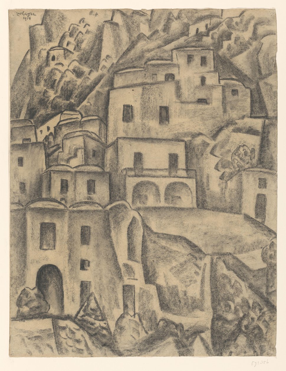 Casas en la curación de la montaña de Leo Gestel (signed by artist)