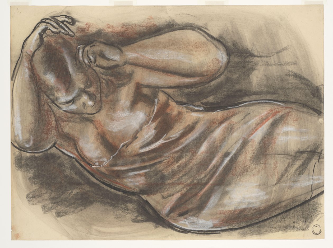 Desnudo recostado (título original) de Leo Gestel (signed by artist)