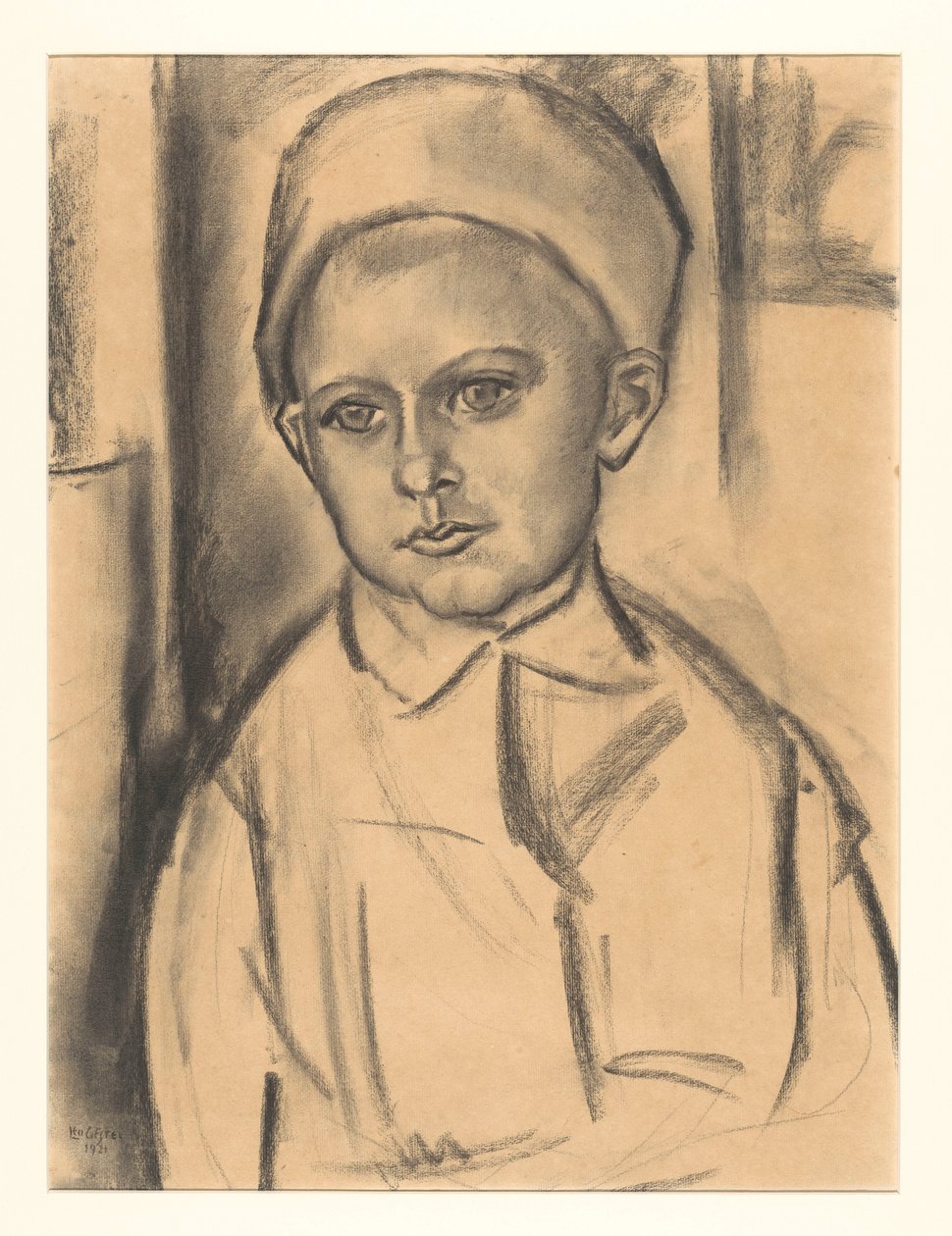 Retrato de un niño desconocido de Leo Gestel (signed by artist)