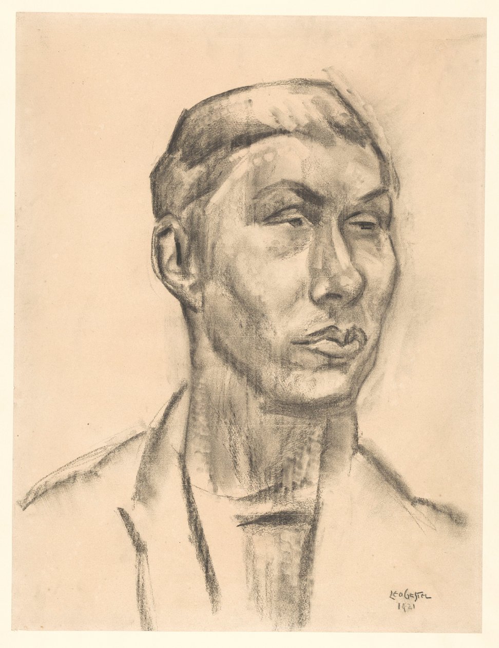 Retrato de un hombre desconocido de Leo Gestel (signed by artist)