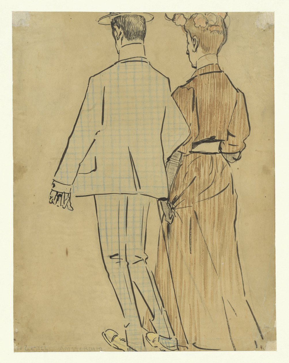 Pareja que camina de Leo Gestel (signed by artist)