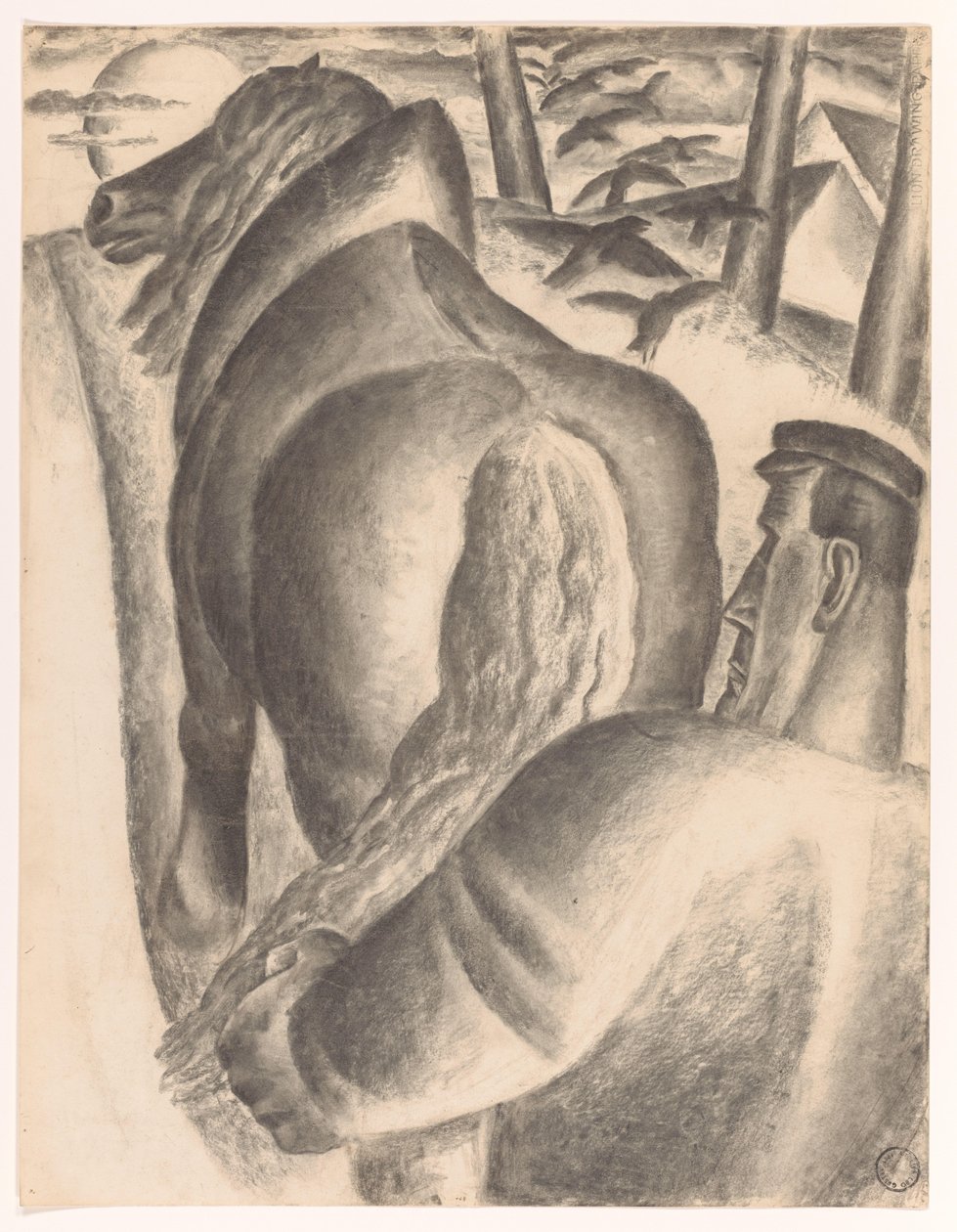 Agricultor con arado de Leo Gestel