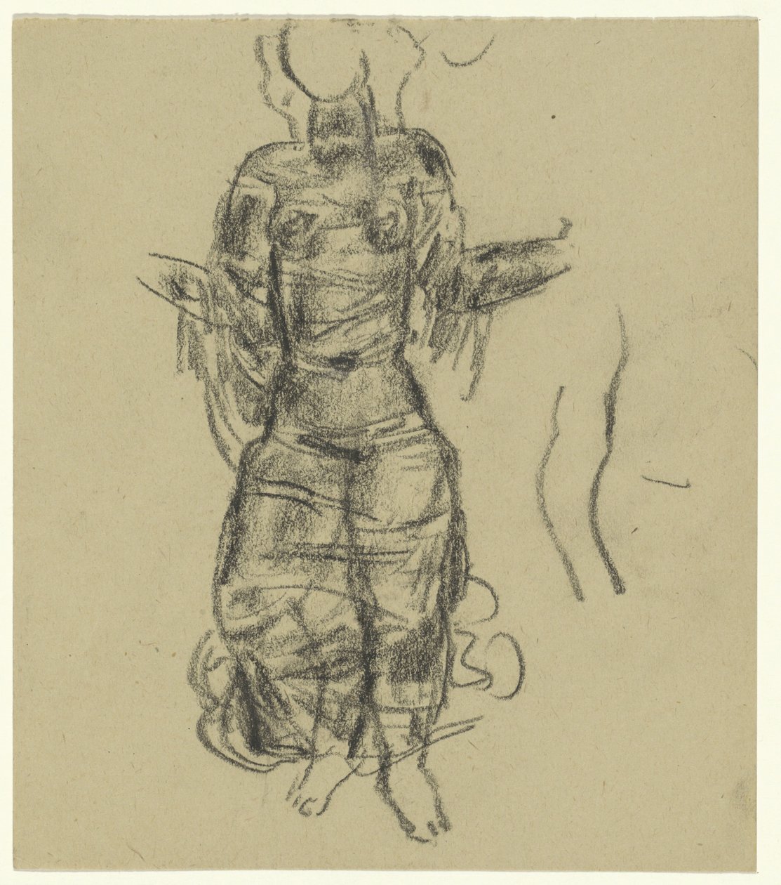 Mujer que baila con cortinas transparentes de Leo Gestel