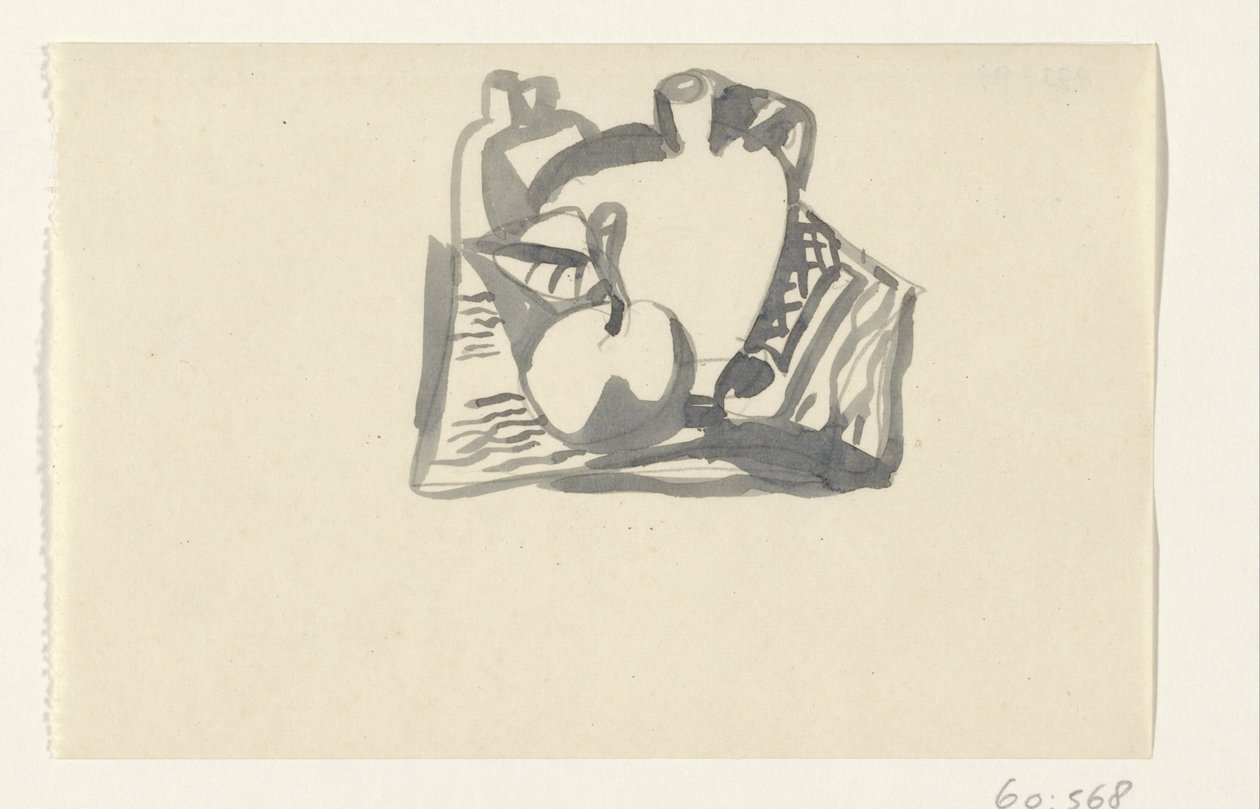Bodegón con manzana y jarra de Leo Gestel