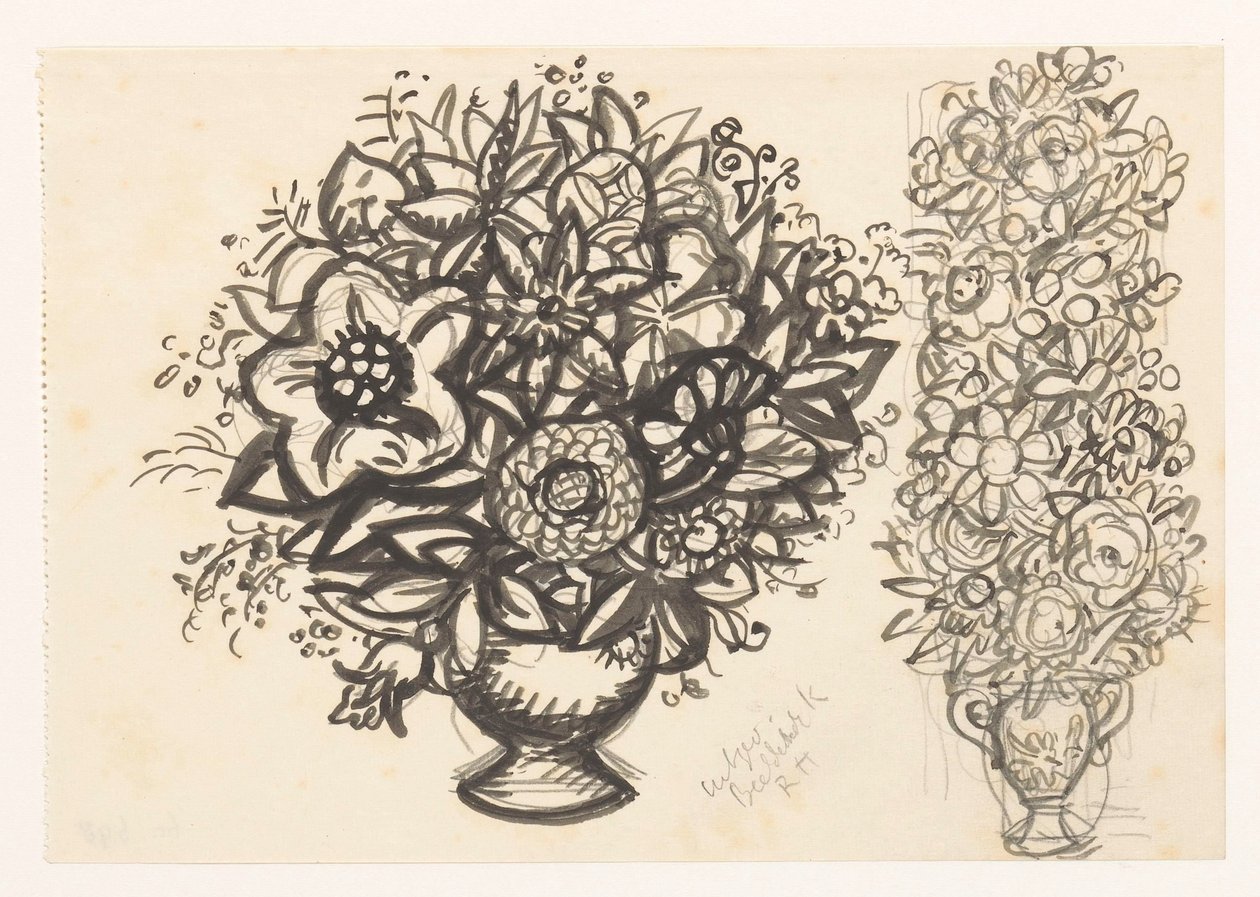 Dos jarrones con flores de Leo Gestel