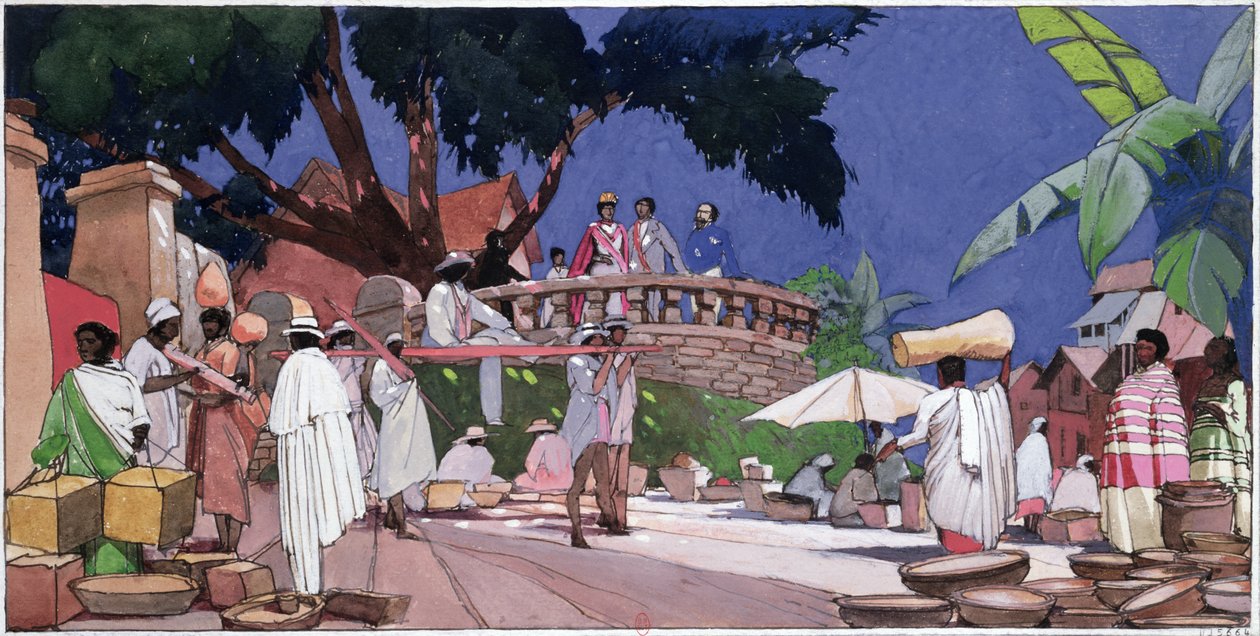 Jean Laborde (1804-78) y la Reina Ranavalona I (1788-1861) de Madagascar en c.1855, c.1910-20 de Georges de Feure