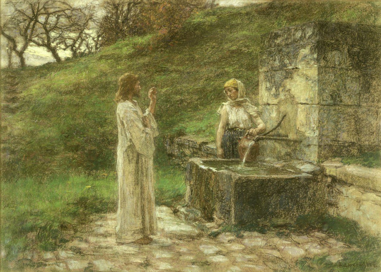 El samaritano en el pozo de Leon Augustin Lhermitte