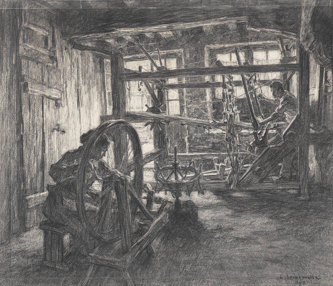El Taller del Tejedor en Dinan o, El Tejedor y su Esposa, 1893 de Leon Augustin Lhermitte