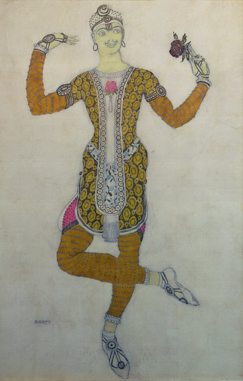 Diseño de vestuario para Nijinsky en Le Festin, 1909 de Leon Bakst