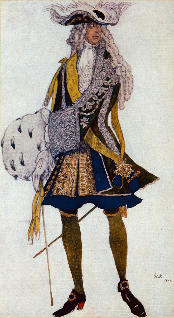 Diseño de vestuario para El Rey, en el Jardín, de La Bella Durmiente de Leon Bakst