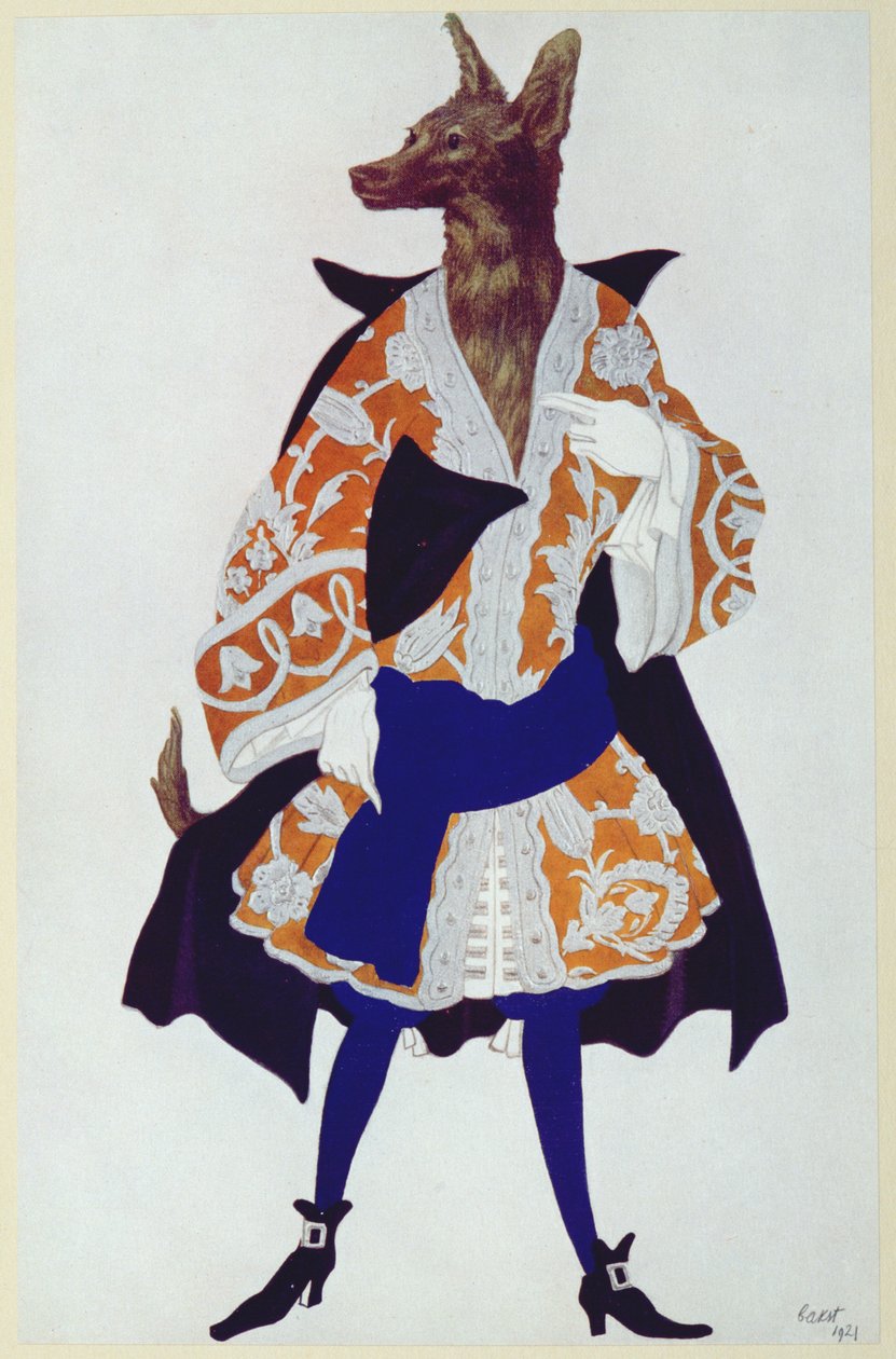 Diseño de vestuario para El Lobo, de La Bella Durmiente de Leon Bakst