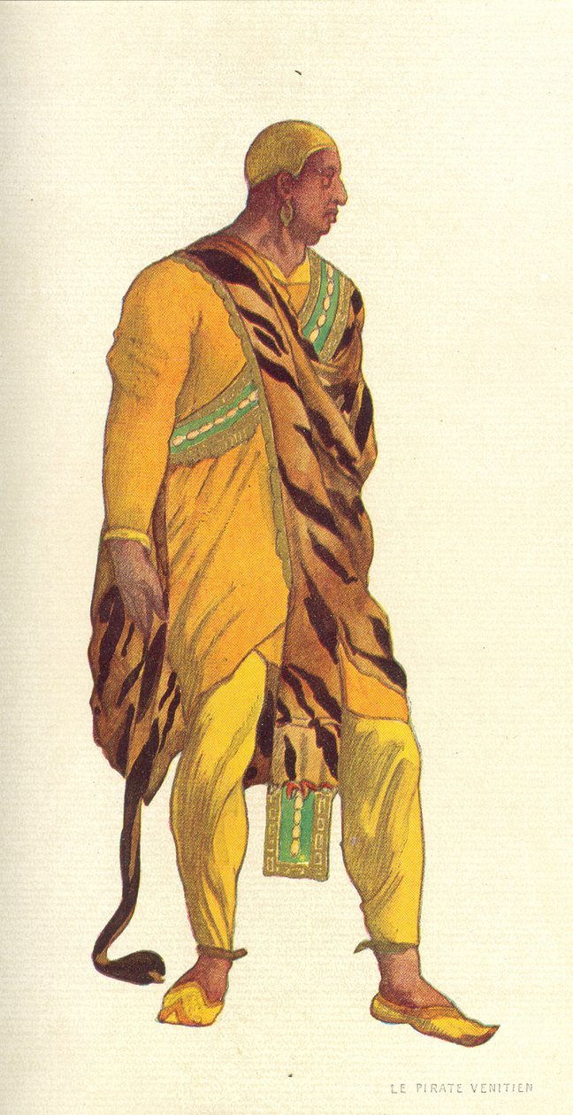 Diseño de vestuario para un pirata veneciano en 