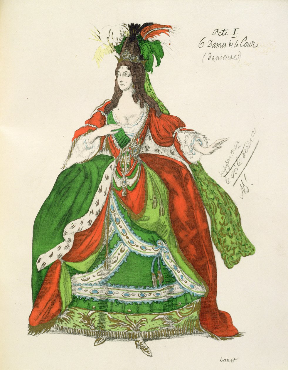 Traje para una cortesana y bailarina, de La Bella Durmiente, 1921 de Leon Bakst