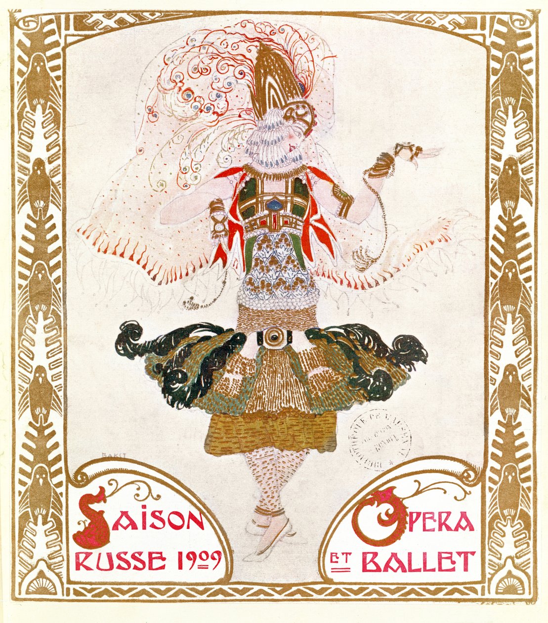 Portada de un programa para la Temporada Rusa de Ópera y Ballet, 1909 de Leon Bakst