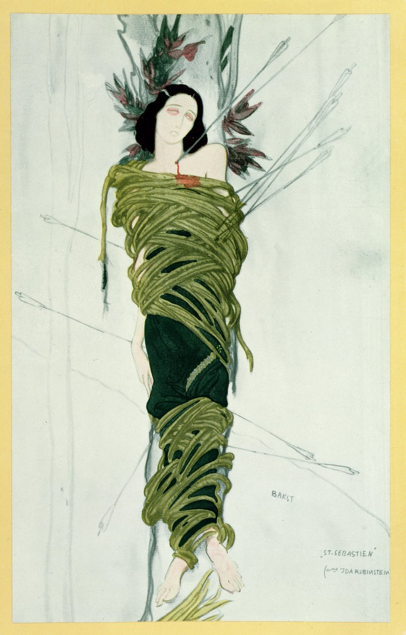 Ida Lvovna Rubinstein en El Mártir de San Sebastián, c.1911-22 de Leon Bakst