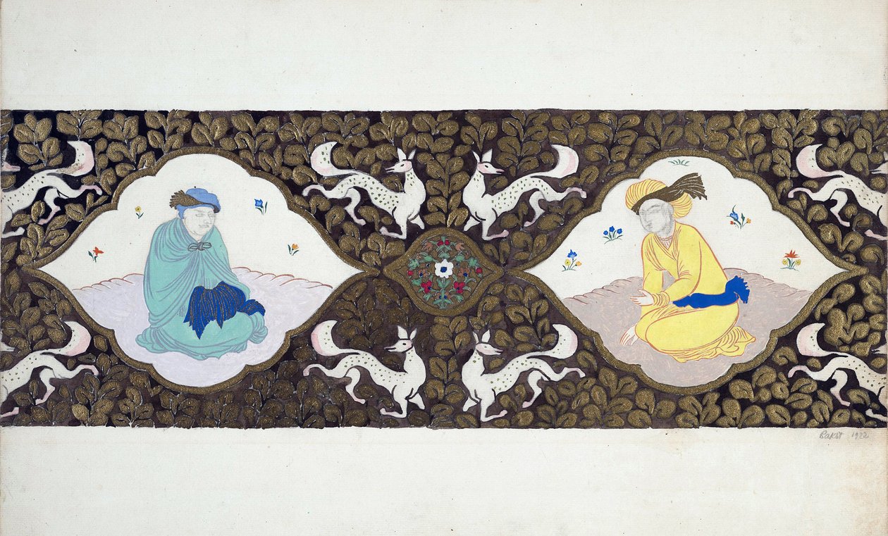 Diseño preparatorio para el ballet "Ishtar" de Bohuslav Martinu, 1922 de Leon Bakst