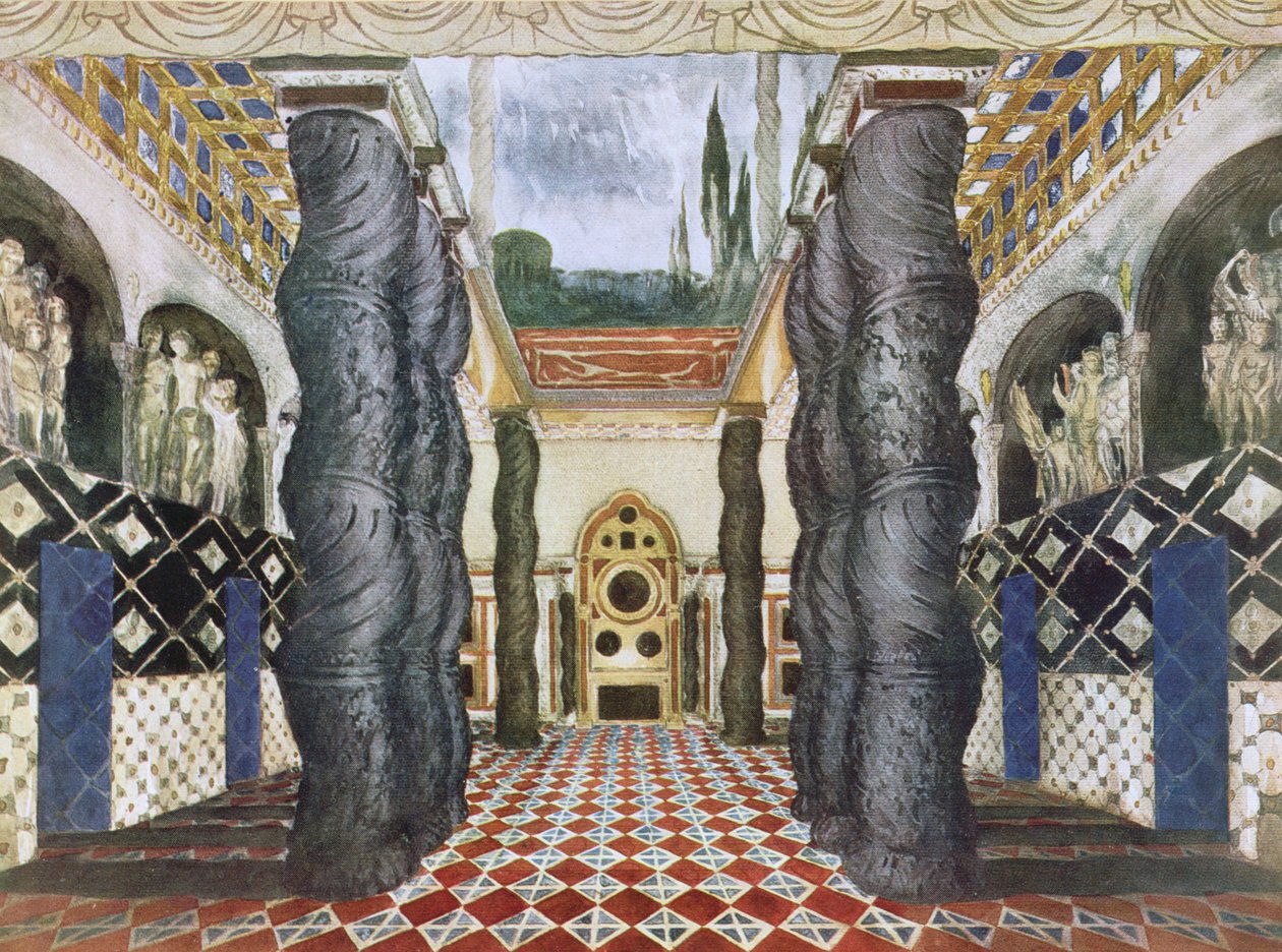 Diseño escénico para el Palacio Imperial, de El mártir de San Sebastián, c.1911-22 de Leon Bakst