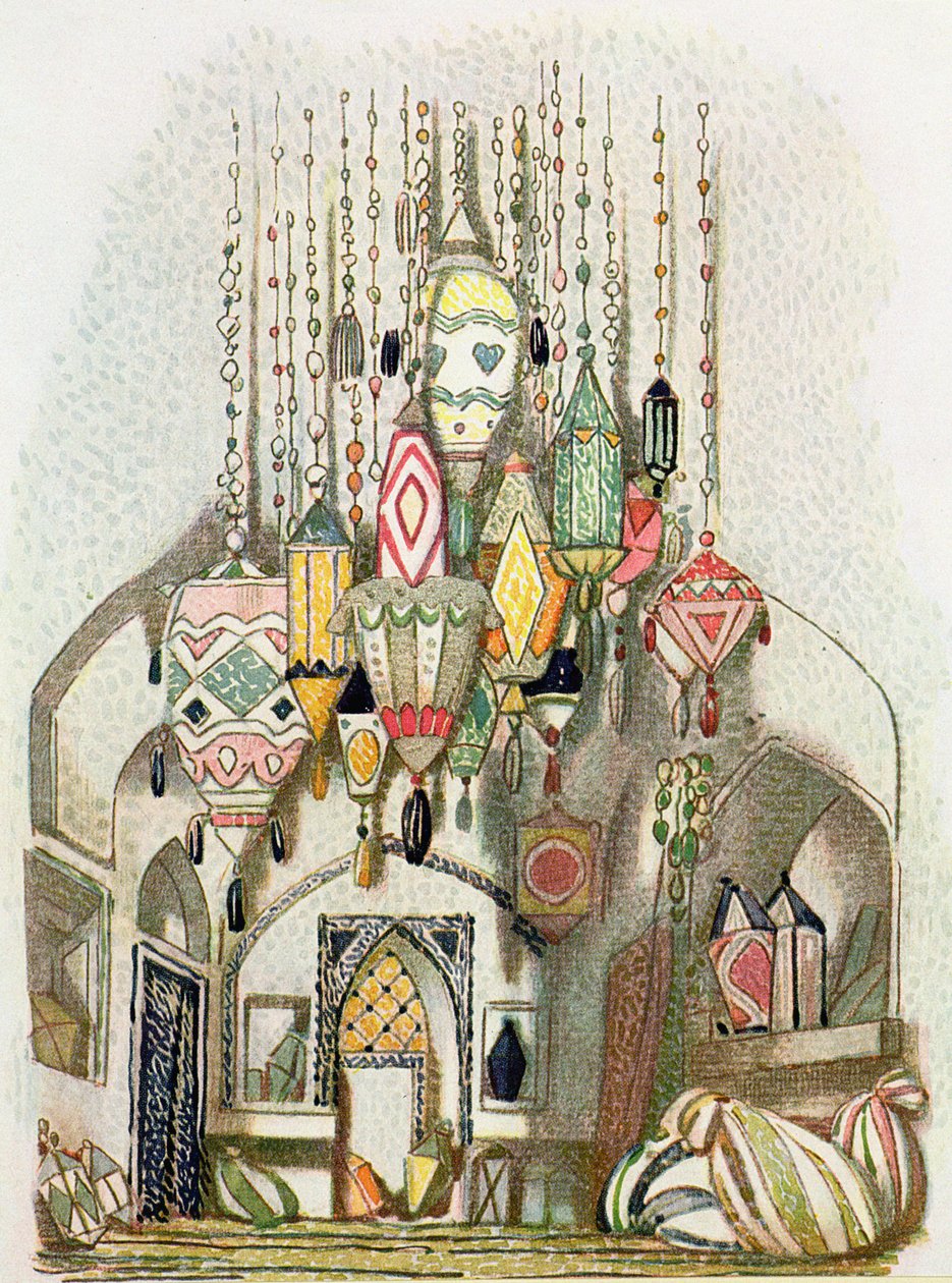Diseño escénico de Aladdin, c.1916 de Leon Bakst