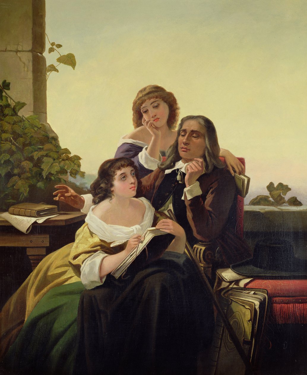 John Milton Componiendo Poesía de Leon Bortarel