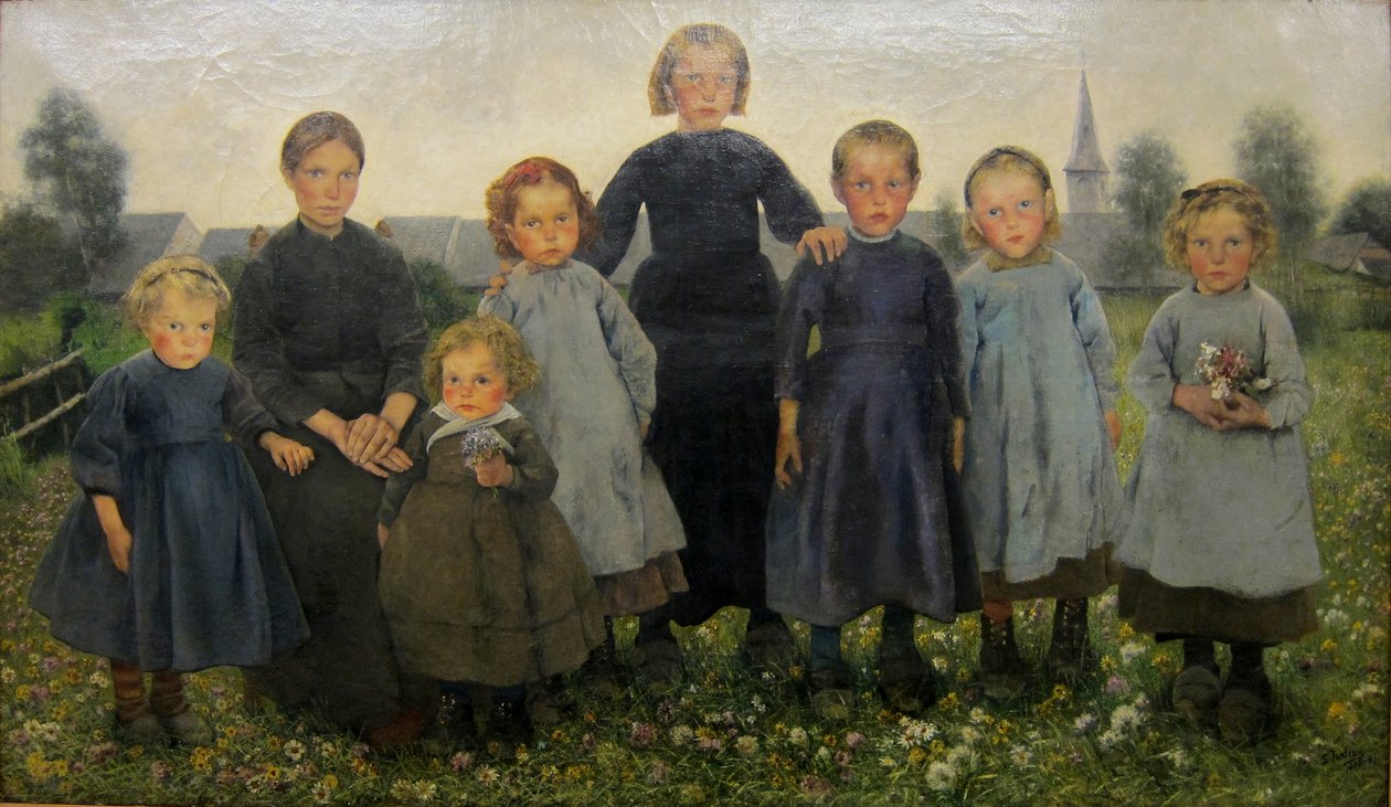 Las niñas de la serie Las edades del campesino de Léon Frédéric