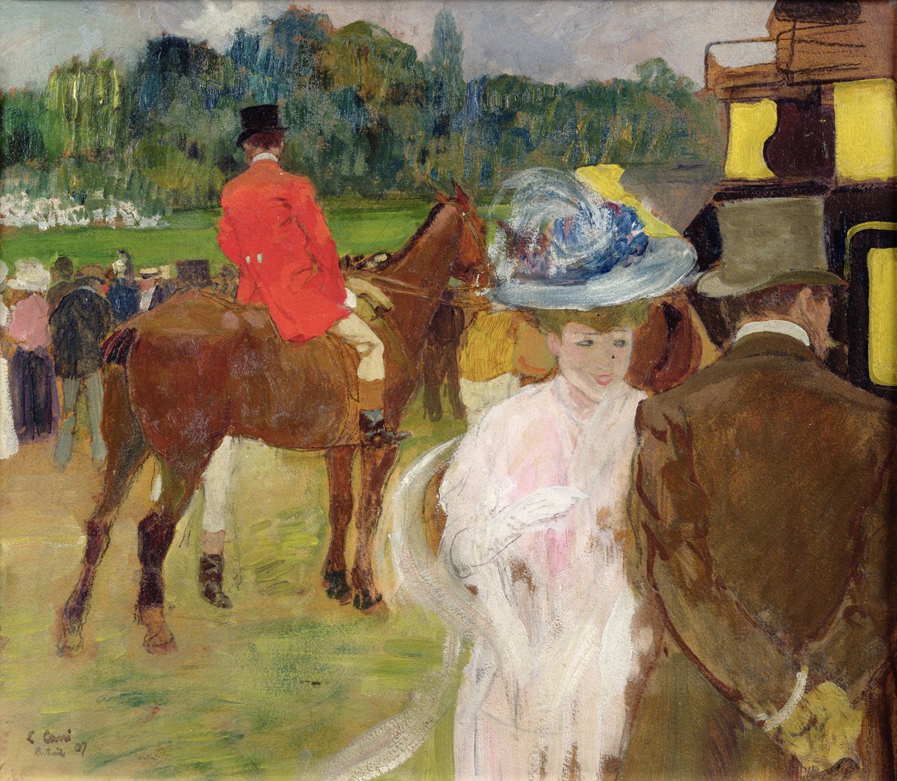 En las carreras en Auteuil, 1907 de Leon Georges Carre