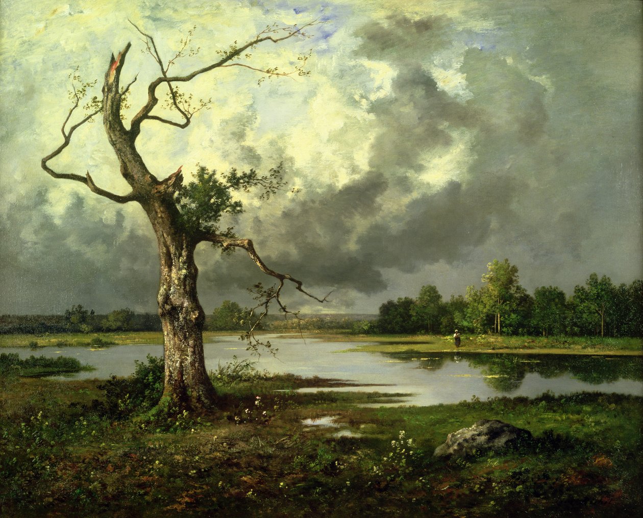 Paisaje fluvial francés de Leon Richet