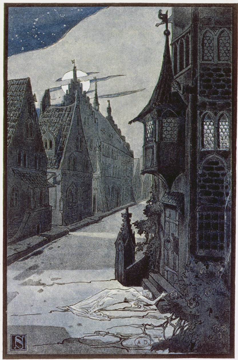 La Plaga de Guebwiller en 1348, de Las Leyendas de Alsacia por Georges Spetz, 1905 de Leon Schnug